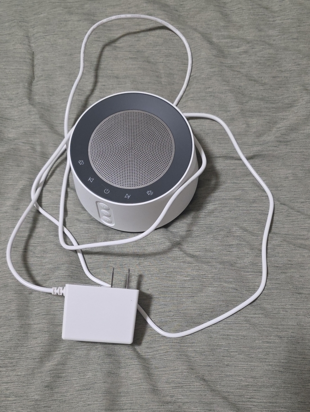 Wireless White Bluetooth Speaker with Gray Top - Portable Charger Included